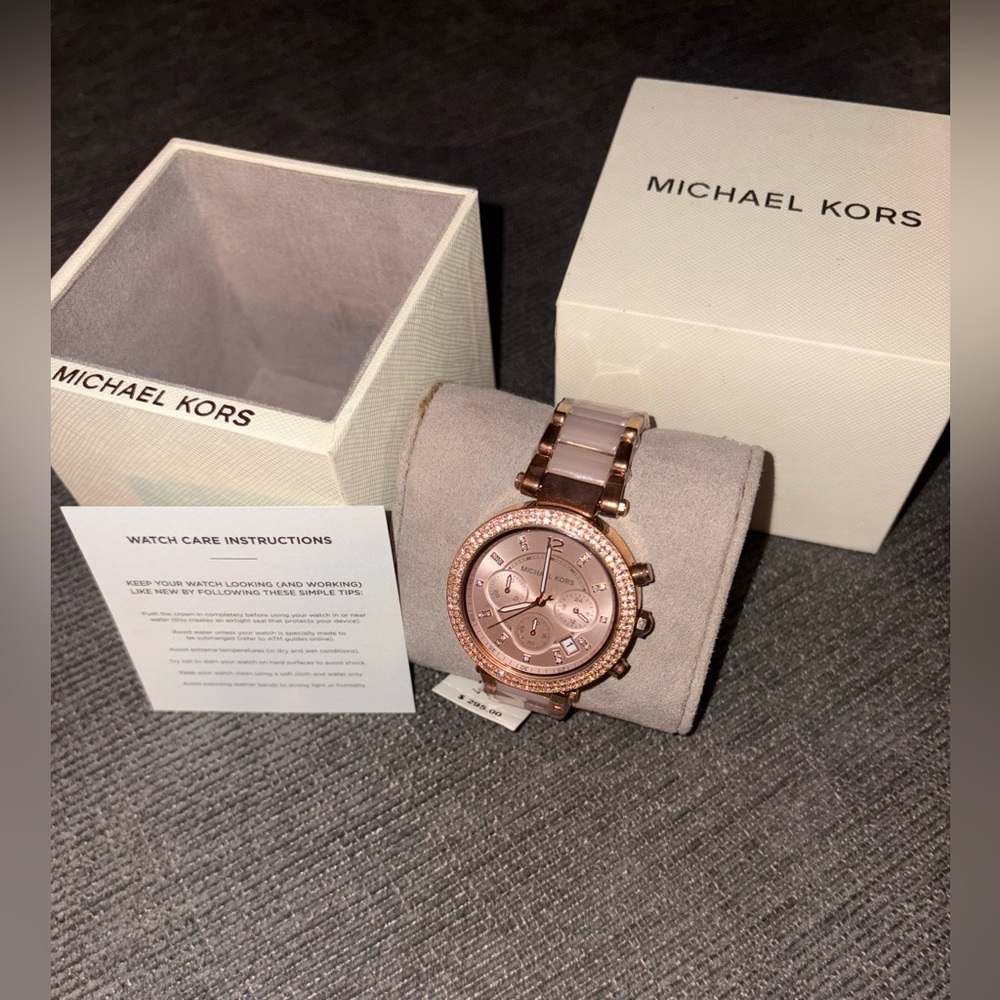 Michael Kors Rose Gold and Blush Two-Tone Bracelet Watch